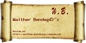 Walther Bendegúz névjegykártya
